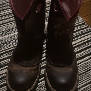 Brown and Pink Cowboy Boots